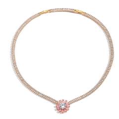 Amazon tennis chain zircon butterfly Daisy round necklace