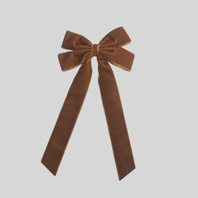 Winter autumn velvet two layer bow french barrette hair clips