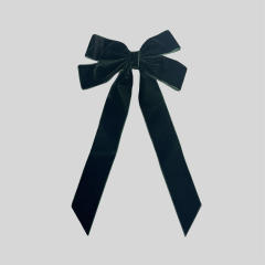 Winter autumn velvet two layer bow french barrette hair clips