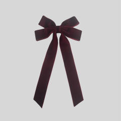 Winter autumn velvet two layer bow french barrette hair clips