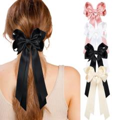Sweet ribbon matte bow hairpin french  barrette hair clips
