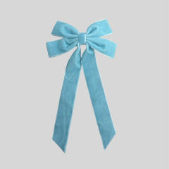 Winter autumn velvet two layer bow french barrette hair clips