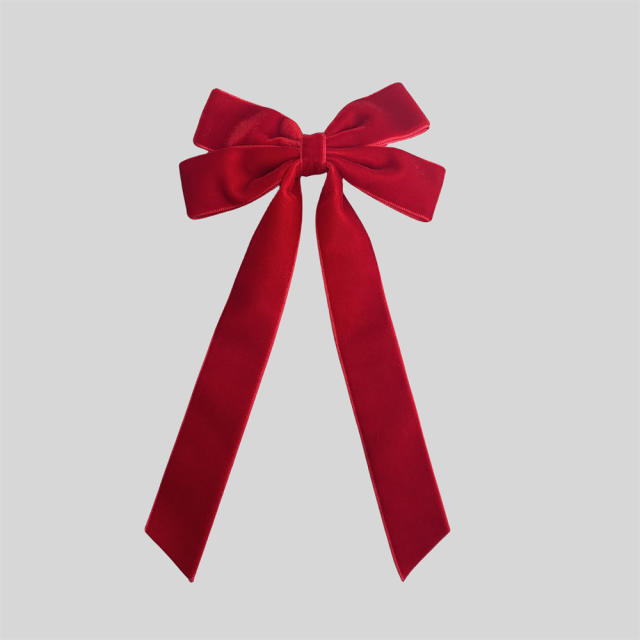 Winter autumn velvet two layer bow french barrette hair clips