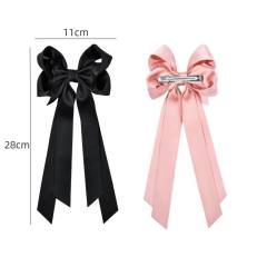 Sweet ribbon matte bow hairpin french  barrette hair clips