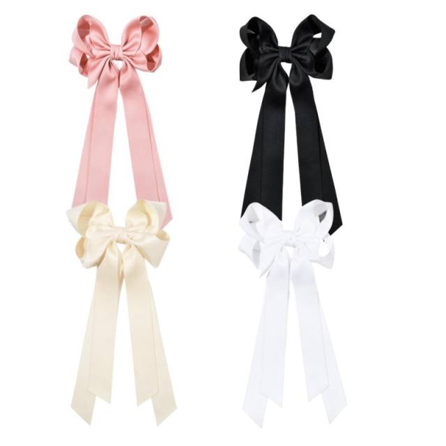 Sweet ribbon matte bow hairpin french  barrette hair clips