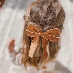 Winter autumn velvet two layer bow french barrette hair clips