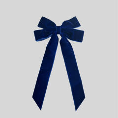 Winter autumn velvet two layer bow french barrette hair clips