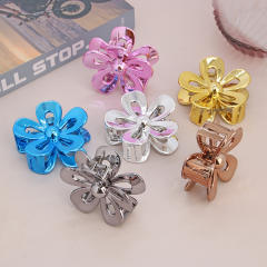 New laser color hollow flower petal hair claw clips