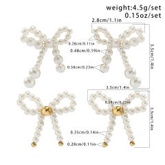 Imitation pearl bead bow bigger earrings