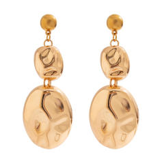 Chunky hammer pattern geometric ball necklace earrings set