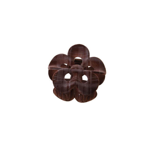 Autumn Winter College Style Plaid Flower Hair claw clips