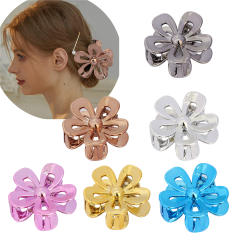 New laser color hollow flower petal hair claw clips