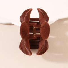 Autumn Winter College Style Plaid Flower Hair claw clips
