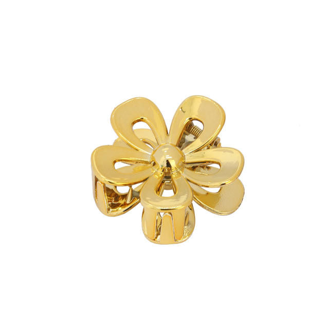 New laser color hollow flower petal hair claw clips