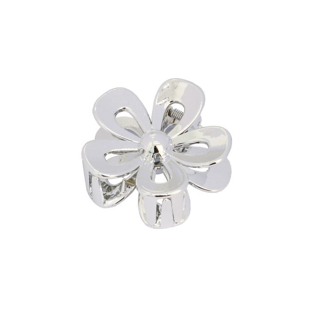 New laser color hollow flower petal hair claw clips