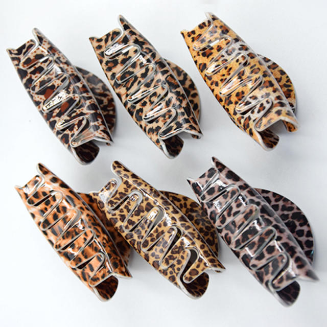 8.3cm Large Leopard Hair Clip Simple Acrylic hair claw clips