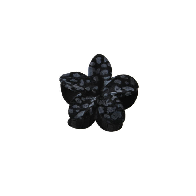 Autumn Winter Flocking Leopard Point Egg Flower hair claw clips