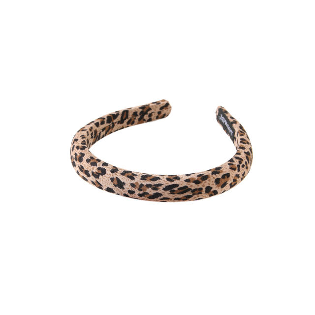 Vintage Fabric Leopard Print Scrunchies headband padded headband