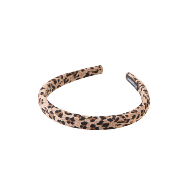 Vintage Fabric Leopard Print Scrunchies headband padded headband