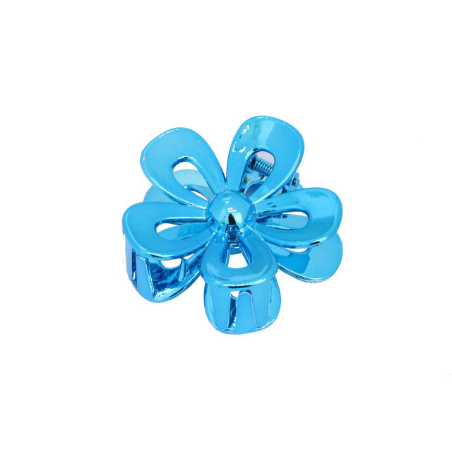 New laser color hollow flower petal hair claw clips