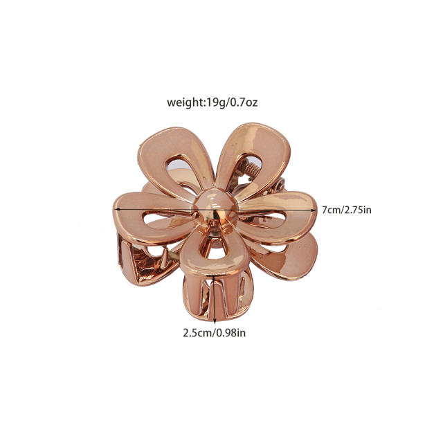 New laser color hollow flower petal hair claw clips