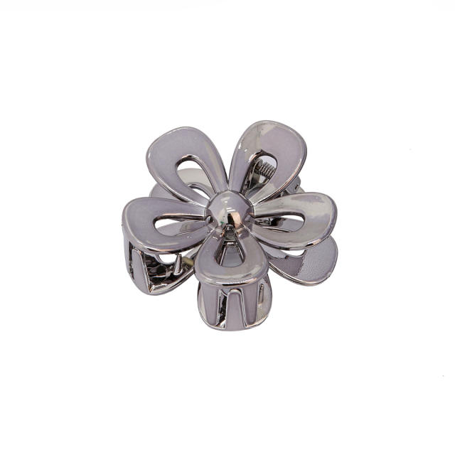 New laser color hollow flower petal hair claw clips