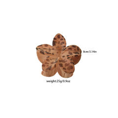 Autumn Winter Flocking Leopard Point Egg Flower hair claw clips