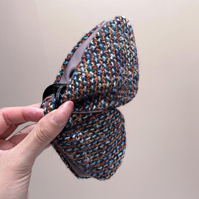 2024 Autumn Winter Maillard Color Coarse Wool BOW hair claw clips