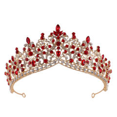 Delicate colorful rhinestone statement alloy hair crown wedding hair crown