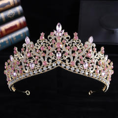 Delicate colorful rhinestone statement alloy hair crown wedding hair crown