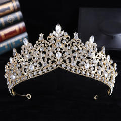 Delicate colorful rhinestone statement alloy hair crown wedding hair crown