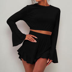 Fashion Comfortable Pajamas Outer Wear Long Sleeve Shorts suit Home Wear
