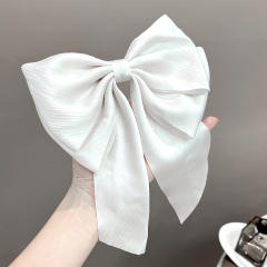 Elegant plain color large size hair bows french barrette hair clips