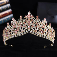 Delicate colorful rhinestone statement alloy hair crown wedding hair crown