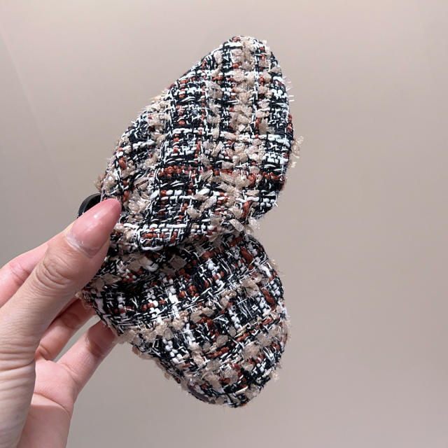 2024 Autumn Winter Maillard Color Coarse Wool BOW hair claw clips