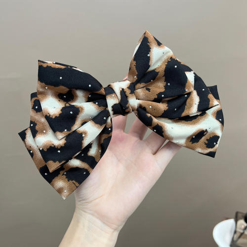 Popular leopard pattern bow french barrette hair clips
