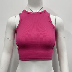 New Plain color knitted tank top cropped tops for women