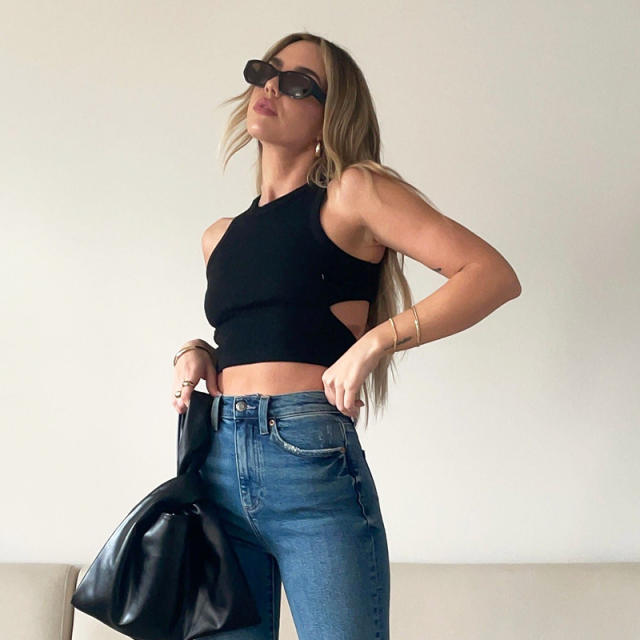 New Plain color knitted tank top cropped tops for women