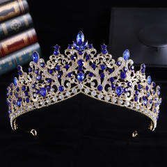 Delicate colorful rhinestone statement alloy hair crown wedding hair crown