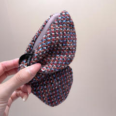 2024 Autumn Winter Maillard Color Coarse Wool BOW hair claw clips