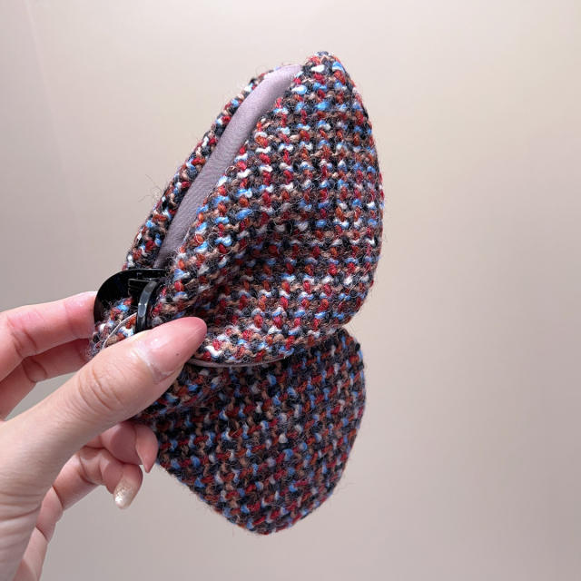 2024 Autumn Winter Maillard Color Coarse Wool BOW hair claw clips
