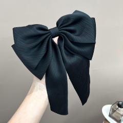 Elegant plain color large size hair bows french barrette hair clips