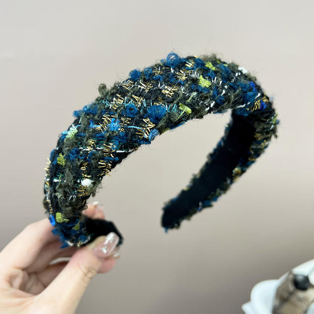 High-grade Korean Style Autumn Winter Tweed Sponge headband bow hair claw clips collection