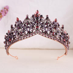 Delicate colorful rhinestone statement alloy hair crown wedding hair crown