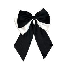 Elegant plain color large size hair bows french barrette hair clips