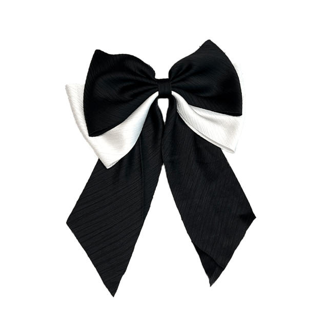 Elegant plain color large size hair bows french barrette hair clips