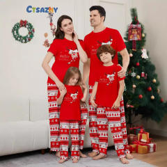 New Short-sleeved Printed Trousers Baby Boys Girls Women's Clothing christmas pajamas