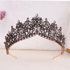 Delicate colorful rhinestone statement alloy hair crown wedding hair crown