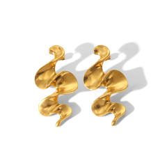 Titanium steel  irregular wave earrings