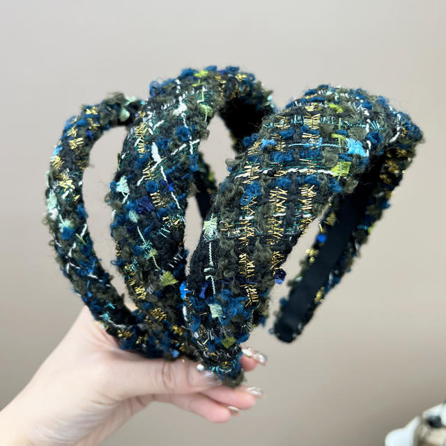 High-grade Korean Style Autumn Winter Tweed Sponge headband bow hair claw clips collection